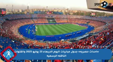 «أحداث حصرية» جدول مباريات اليوم الأربعاء 23 يوليو 2025 والقنوات الناقلة الرسمية